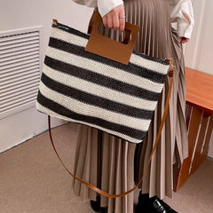 Large Capacity Knit Shoulder Bag Soft for Daily Travel