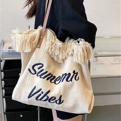 Women Shoulder Bag Letter Tote Bag Large Capacity Bucket Bags Female Shopper Bag