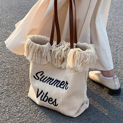 Women Shoulder Bag Letter Tote Bag Large Capacity Bucket Bags Female Shopper Bag