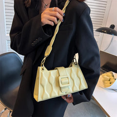 Small Vintage Ruched Women Shoulder Bag PU Leather Handbag Purse Tote