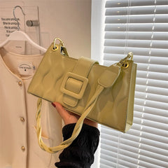 Small Vintage Ruched Women Shoulder Bag PU Leather Handbag Purse Tote