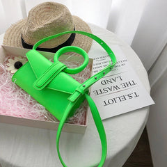 Neon Green Yellow Shoulder Bag Ladies Casual Flap Messenger Bag