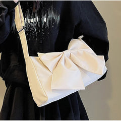 Women Shoulder Bag Nylon Canvas Lady Bow Crossbody Bags Handbags Pures And Bags