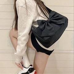 Women Shoulder Bag Nylon Canvas Lady Bow Crossbody Bags Handbags Pures And Bags