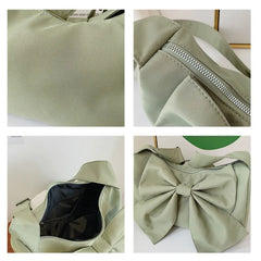 Women Shoulder Bag Nylon Canvas Lady Bow Crossbody Bags Handbags Pures And Bags