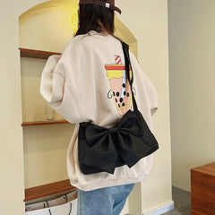 Women Shoulder Bag Nylon Canvas Lady Bow Crossbody Bags Handbags Pures And Bags
