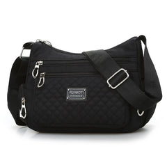 Women Shoulder Bag Nylon Crossbody Bags Female Waterproof Plaid Messenger Bag