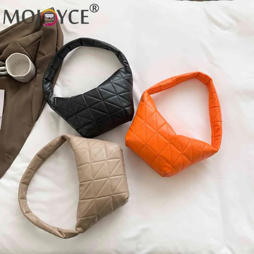 Women Shoulder Bag Quilted Rhombus Pattern Solid for Office Travel