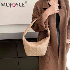 Women Shoulder Bag Quilted Rhombus Pattern Solid for Office Travel