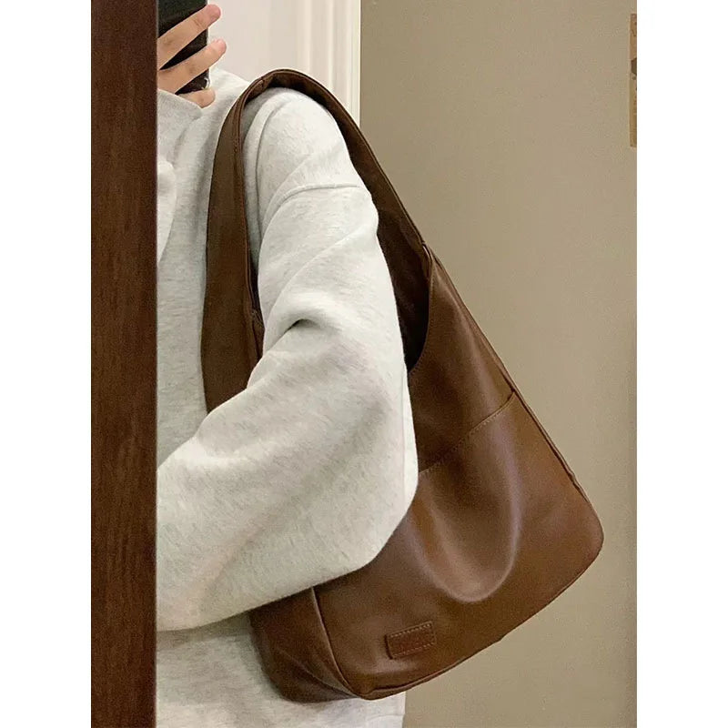 Women Shoulder Bag PU Leather Tote Handbags High Capacity Shopping Bags