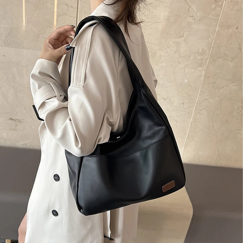 Women Shoulder Bag PU Leather Tote Handbags High Capacity Shopping Bags