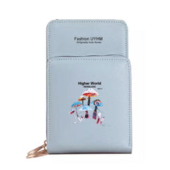 Women Shoulder Bag Pu Leather Wallets Card Pack Waterproof Touch Screen Mobile P