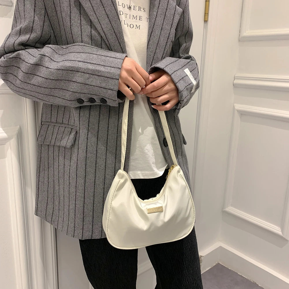 Women Shoulder Bag Retro Solid Messenger Bags Zipper All-Match