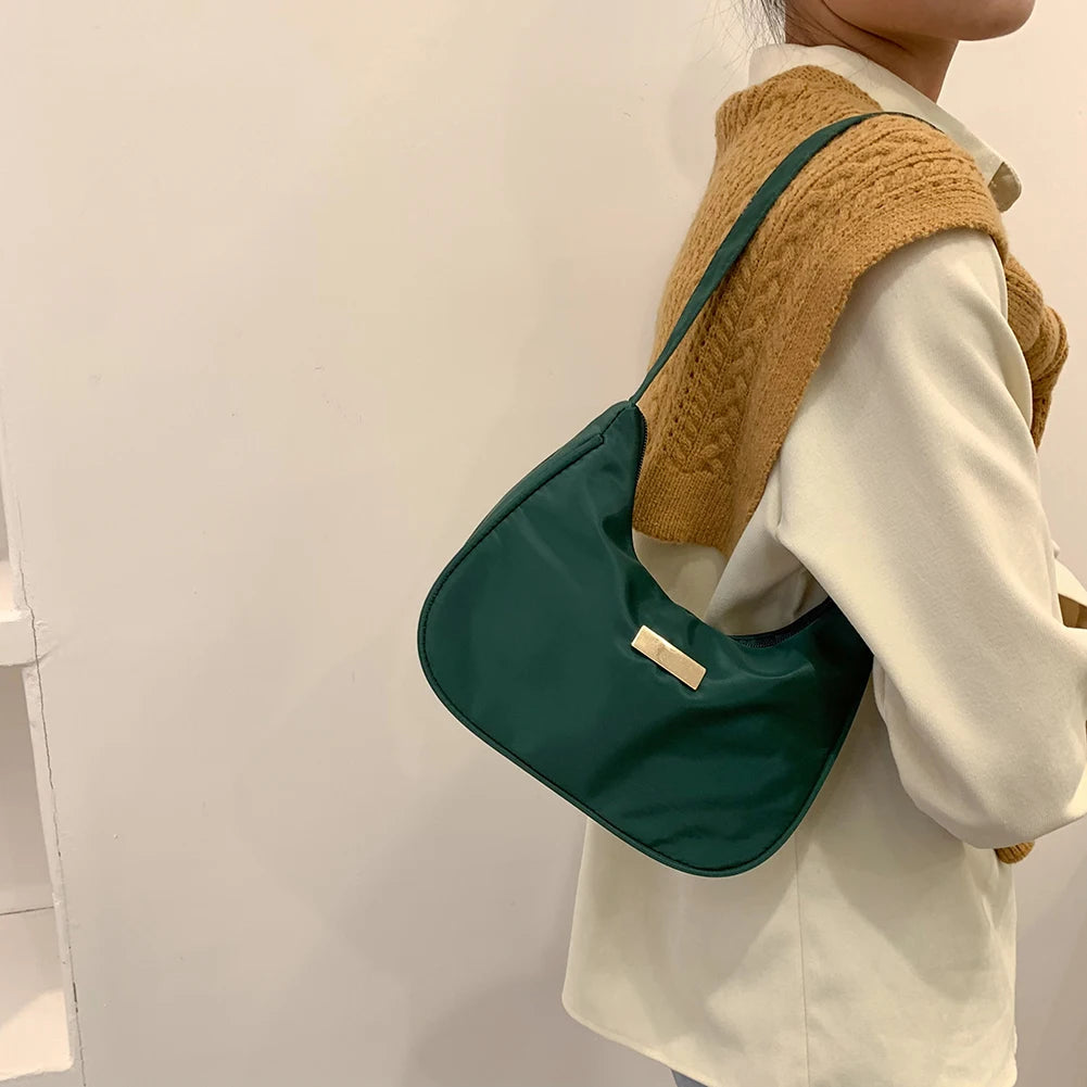 Women Shoulder Bag Retro Solid Messenger Bags Zipper All-Match