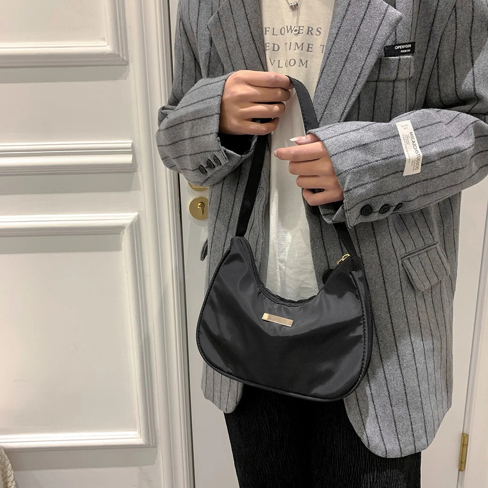 Women Shoulder Bag Retro Solid Messenger Bags Zipper All-Match