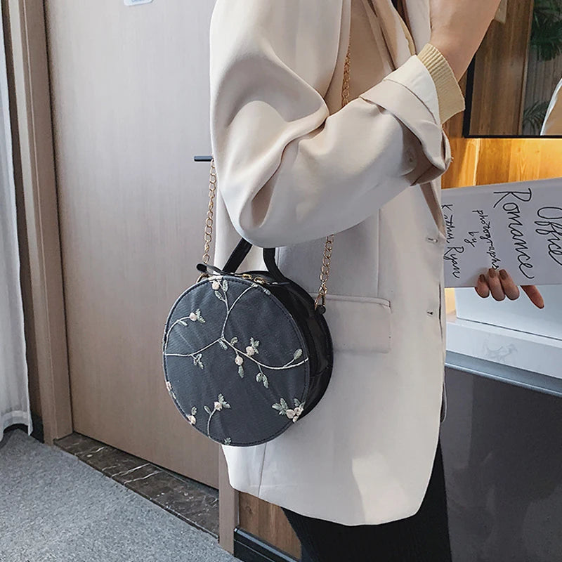 Round Shoulder Bag for Women Casual Travel Crossbody Bags