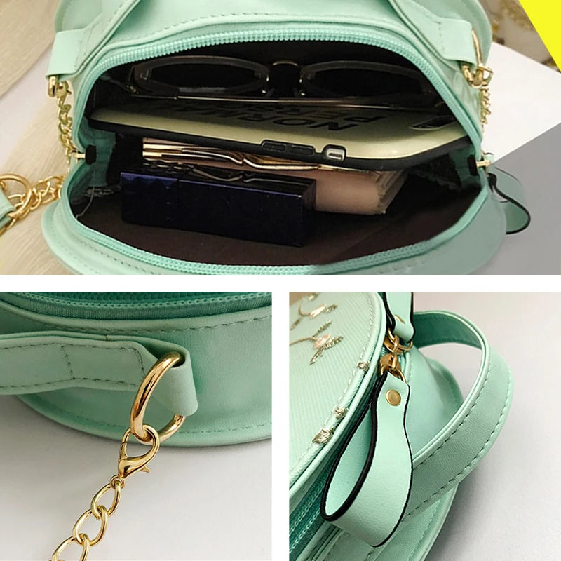 Round Shoulder Bag for Women Casual Travel Crossbody Bags