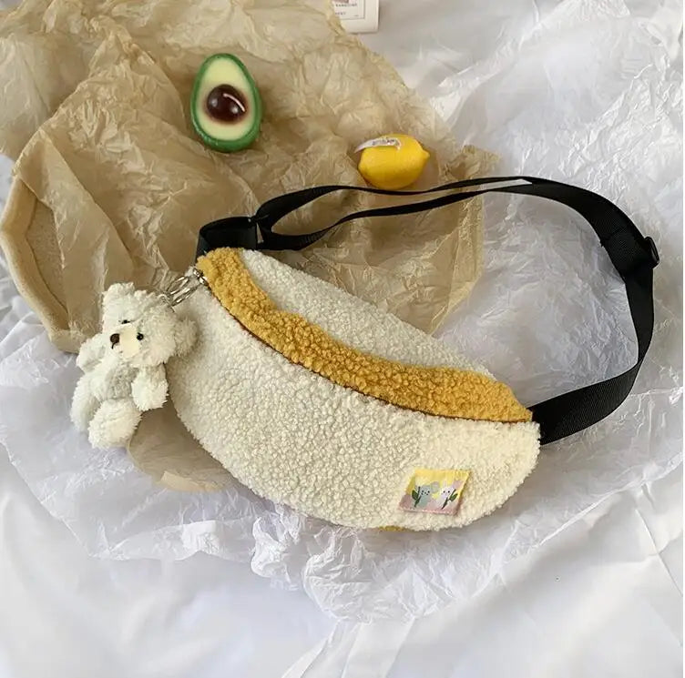 Soft Plush Shoulder Bag for Women Girls