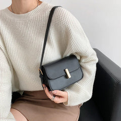 Women Shoulder Bag Solid Handbag INS Black/Coffee/Brown PU Leather Square Bags