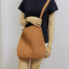 Women Shoulder Bag Knitted Handbag Boho Style Shopping Woven Handbag