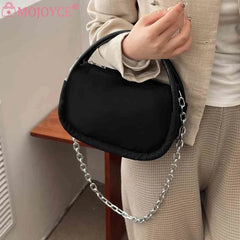 Women Shoulder Bag Solid Oxford Cloth Commute Bag