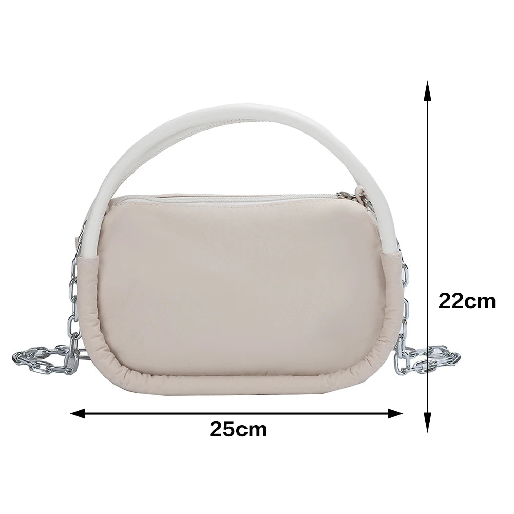 Solid Oxford Cloth Female Shoulder Bag Chain Small Tote Travel Purse