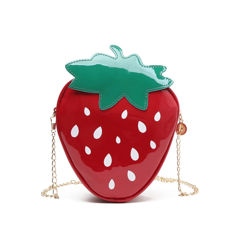 Strawberry Shape Shoulder Bag Chain Crossbody Girls Purses Handbag