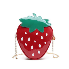 Strawberry Shape Shoulder Bag Chain Crossbody Girls Purses Handbag