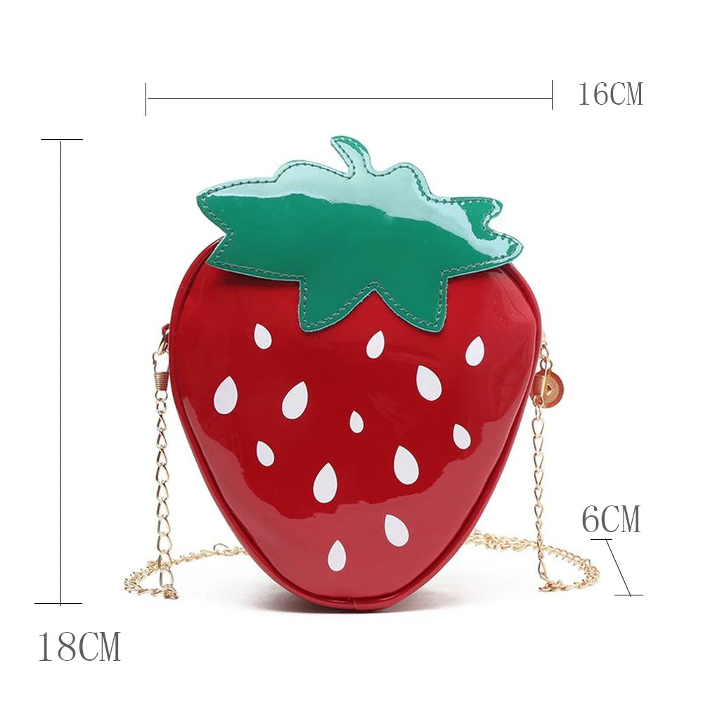Strawberry Shape Crossbody Bag for Women Girls