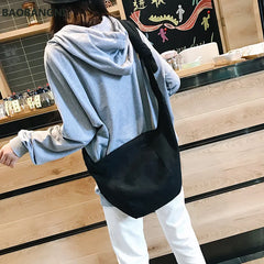 Women Shoulder Bag Canvas Crossbody Handbag Knot Bow Zipper