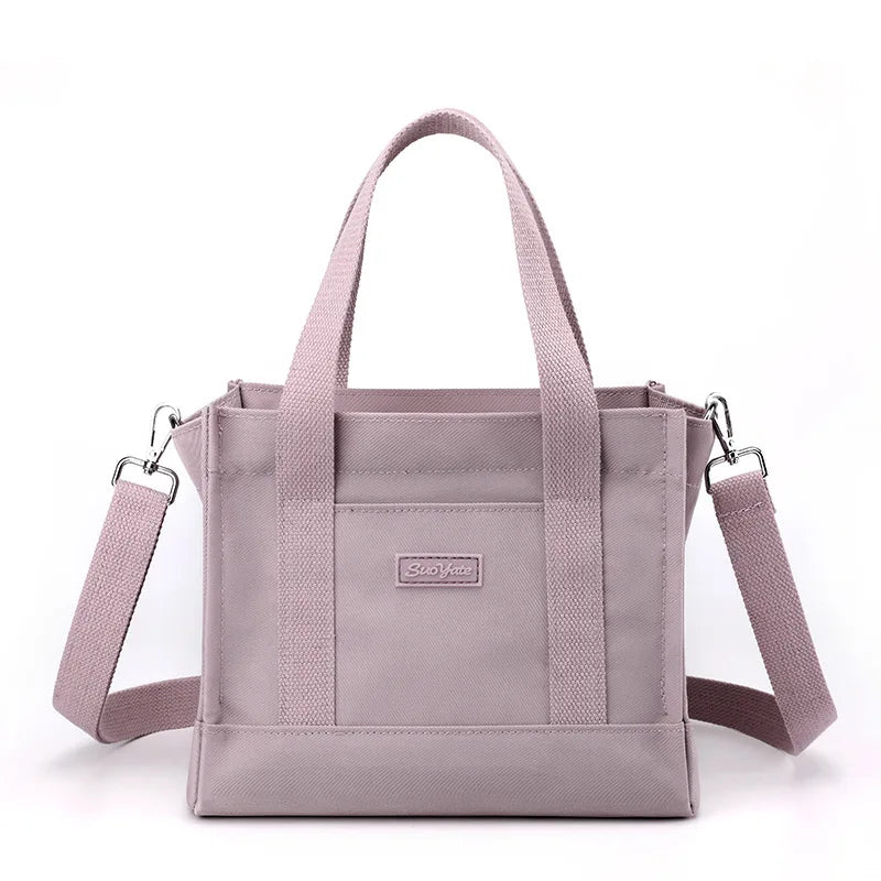 Women Shoulder Bag Tote Casual Zipper Handle Canvas Crossbody Bag
