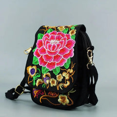 Vintage Floral Embroidered Crossbody Shoulder Bag