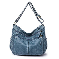 Women Shoulder Bag Washed Leather Handbags Vintage Shoulder Crossbody