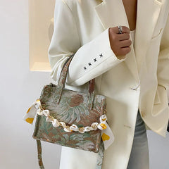 Women Shoulder Bags Oil-painting Canvas Bag Chain Totes