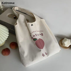 Canvas Shoulder Bag Large Capacity School Tote Ulzzang
