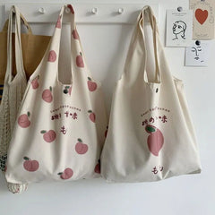 Canvas Shoulder Bag Large Capacity School Tote Ulzzang