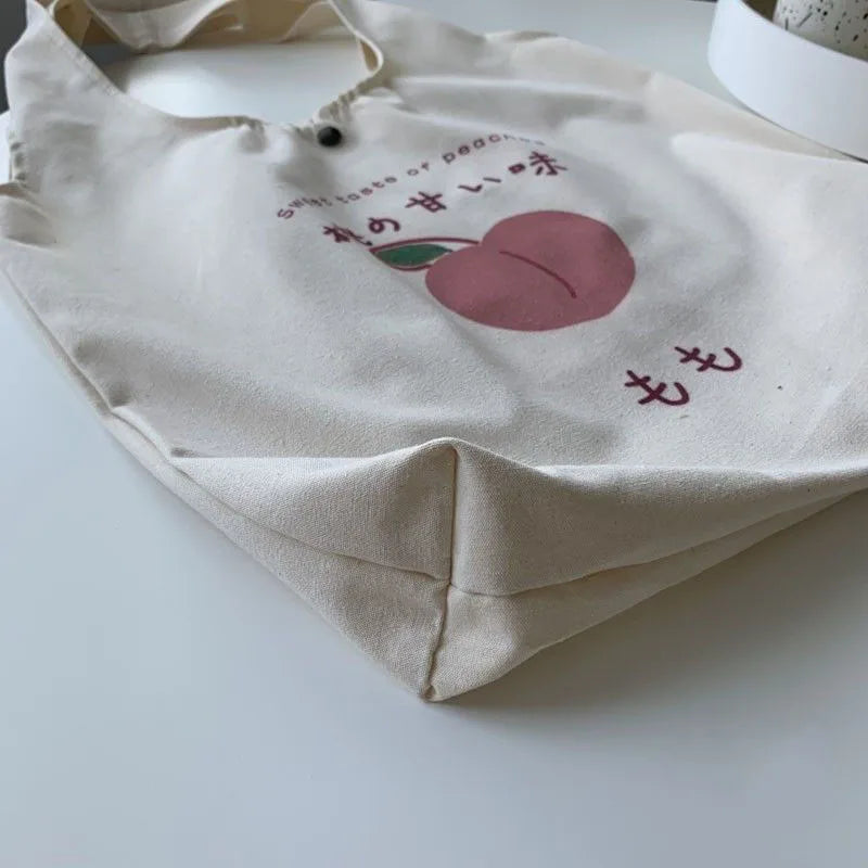 Canvas Shoulder Bag Large Capacity School Tote Ulzzang