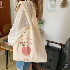 Canvas Shoulder Bag Large Capacity School Tote Ulzzang