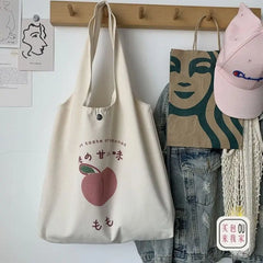 Canvas Shoulder Bag Large Capacity School Tote Ulzzang