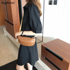 Vintage Shoulder Bag Braided Strap PU Leather Zipper Harajuku Cross-body