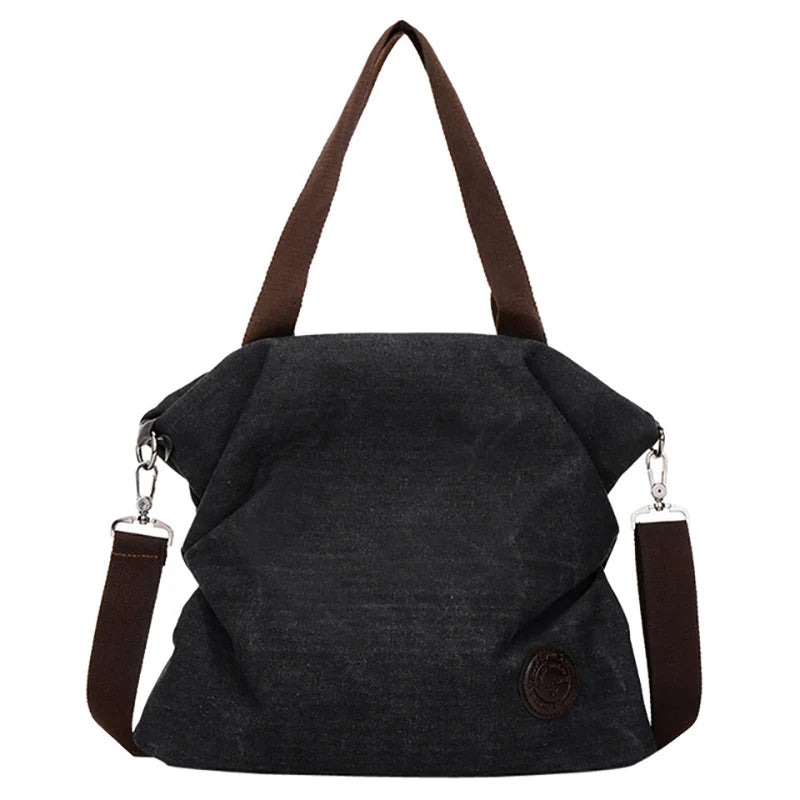 Canvas Shoulder Bag for Women Girls Large Size Crossbody Satchel Student
