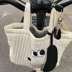 Women Shoulder Bags Cartoon Embroidery Large Capacity Tote Bag