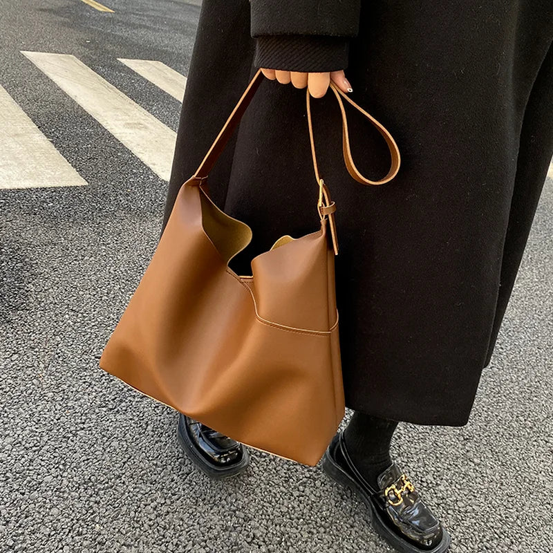 Women Shoulder Bags Casual PU Leather Bucket Bolsa