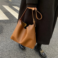 Women Shoulder Bags Casual PU Leather Bucket Bolsa