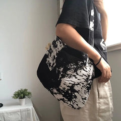 Women Shoulder Bags Cotton Large Capacity Tie-dye Printing Casual Totes