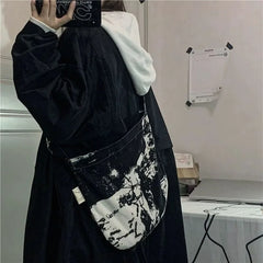 Women Shoulder Bags Cotton Large Capacity Tie-dye Printing Casual Totes