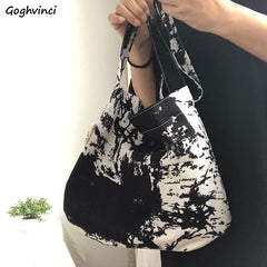 Women Shoulder Bags Cotton Large Capacity Tie-dye Printing Casual Totes