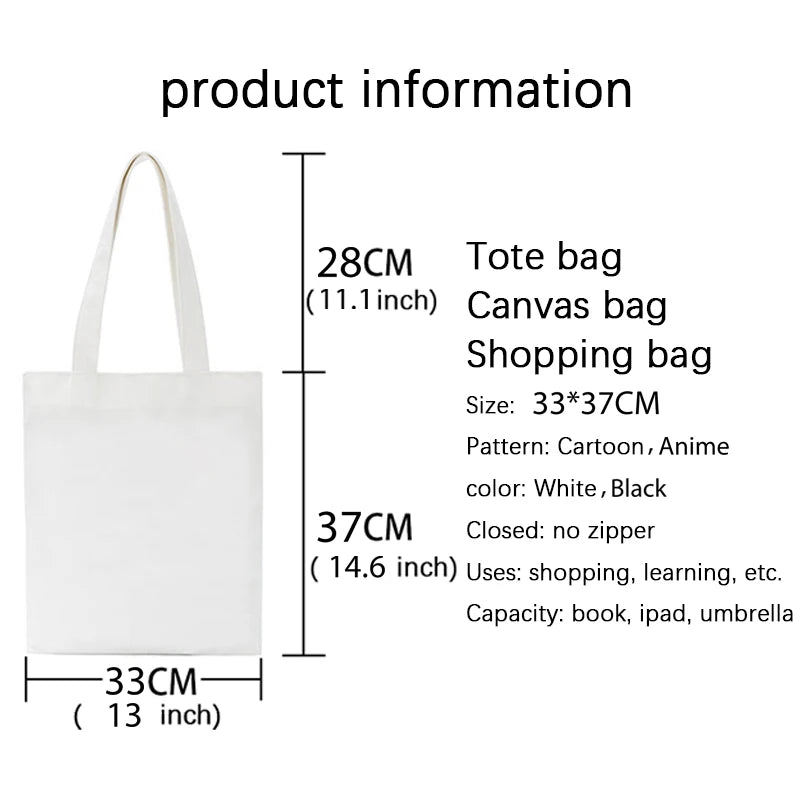 Capybara Print Shoulder Bag Canvas Tote Shopping Eco Beach Cartoon Large