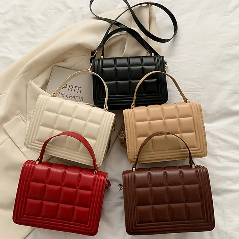 Diamond Lattice Shoulder Bag Crossbody Tote for Woman