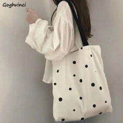 Women Shoulder Bags Dot Printed Large Capacity School Students Casual All-match